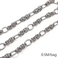 Chaîne à maillons cœur en acier inoxydable argenté pour bijoux DIY accessoire 0.5M sac - Chaîne Lisse / 2.0mm x 10mm (0.5M/Paquet)