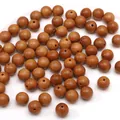 10 mm natuurlijke bruine houten ronde kralen met gaten voor doe-het-zelf sieraden maken - Gouden sandelhout