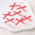 Set di mini fiocchi di poliestere rosa per la creazione di accessori per capelli fai-da-te - Rosso Chiaro