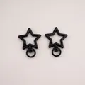 Pair of premium black star-shaped lobster clasps for DIY keychain and craft accessories. - Five-Pointed Star (FKY124) / 1 Piece/Pack (31x41x3.5mm) / Black
