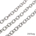Chaîne en acier inoxydable de haute qualité pour bijoux DIY, 1 mètre par sachet - Texture Torsadée / 2.0mm x 10mm (1M/Paquet)