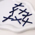 Piccoli fiocchi di nastro di raso blu scuro fatti a mano per accessori per capelli fai-da-te - Blu Notte