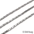 Chaîne en acier inoxydable argenté pour bijoux DIY, sac de 0,5 m - Petite chaîne carrée / 2.0mm x 4.0mm (0.5M/Paquet) / Acier