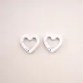 Pair of white heart-shaped spring buckles for DIY keychain and accessory making. - Peach Blossom Buckle (FKY125) / 1 Piece/Pack (21x21x3.5mm) / White