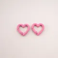 Two cute pink heart-shaped carabiner clips for DIY keychain making and accessories. - Peach Blossom Buckle (FKY125) / 1 Piece/Pack (21x21x3.5mm) / Pink
