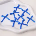 Mini fiocchi in nastro di poliestere blu fatti a mano per accessori per capelli e DIY - Blu zaffiro