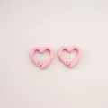 Two cute pink heart-shaped metal lobster clasps for DIY keychain accessory making - Peach Blossom Buckle (FKY125) / 1 Piece/Pack (21x21x3.5mm) / Light Pink