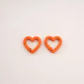 Set of orange heart-shaped metal spring snap hooks for DIY keychain accessories - Peach Blossom Buckle (FKY125) / 1 Piece/Pack (21x21x3.5mm) / Orange