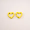 Vibrant yellow heart-shaped alloy lobster clasp clips for DIY keychain jewelry accessory - Peach Blossom Buckle (FKY125) / 1 Piece/Pack (21x21x3.5mm) / Yellow