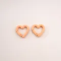 Orange heart-shaped metal carabiner clips for DIY keychain accessories set of 2 - Peach Blossom Buckle (FKY125) / 1 Piece/Pack (21x21x3.5mm) / Apricot