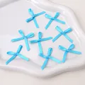 Piccoli fiocchi in nastro di raso azzurro per accessori capelli fai da te, fatti a mano - Blu lago