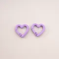 Two purple heart-shaped metal carabiner clips for DIY keychain making and craft bag accessories. - Peach Blossom Shaped Clasp (2#) / 1 Piece/Pack (21x21mm) / Purple
