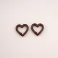 Brown heart-shaped metal snap hook carabiners for DIY handmade keychain accessories. - Peach Blossom Shaped Clasp (2#) / 1 Piece/Pack (21x21mm) / Brown