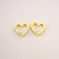Pale yellow heart-shaped metal carabiner clip for DIY keychain making, set of two - Peach Blossom Shaped Clasp (2#) / 1 Piece/Pack (21x21mm) / Light Yellow