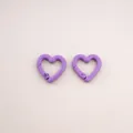 Pair of purple heart-shaped carabiner clips for DIY handmade keychain accessories - Peach Blossom Shaped Clasp (2#) / 1 Piece/Pack (21x21mm) / Deep purple