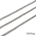 Chaîne de bijoux en acier inoxydable 1M par sac pour la fabrication de colliers et bracelets - Style Chaîne Double Boucle / Diamètre Fil 0.8mm Largeur Chaîne 5mm (1M/Pack) / Acier