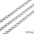 Chaîne à maillons en acier inoxydable pour création bijoux DIY, 1 mètre par sachet - Style Dépoli 7mm / 1.8mm x 7.0mm (1M/Paquet) / Acier