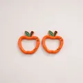 Vibrant orange apple-shaped cartoon lobster clasp keychain accessory for DIY jewelry - Hand-painted Apple (4#) / 1 Piece/Pack (28x30x3.8mm) / Orange
