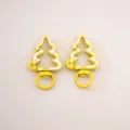 Two cute yellow Christmas tree shaped lobster clasps for DIY jewelry and keychain making - Christmas Tree (FKY125) / 1 Piece/Pack (27x44x5mm) / Yellow