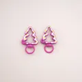 Cute pink Christmas tree shaped lobster clasp for creative DIY keychain accessories - Christmas Tree (FKY125) / 1 Piece/Pack (27x44x5mm) / Rose Red