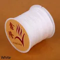 High-quality spool of white 0.8mm nylon cord for DIY jewelry braiding and handicrafts - 0.8mm (1 Piece) / White (Approx 45m)