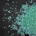 Iridescent light green crushed glass chips for professional DIY jewelry and nail art. - Cyan