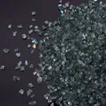 Mixed iridescent AB crushed glass chips for nail art decoration and DIY jewelry crafts - Dark Green