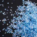 Iridescent blue AB crushed glass fragments for DIY jewelry filler and nail art decor. - Blue Series Mix