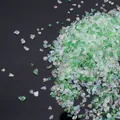 Mixed green and iridescent AB crushed glass stones for DIY crafts and nail art filling - Green Series Mix