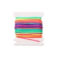 0.8mm rainbow colored jade cord for DIY bracelet making wrapped on white bobbin - 0.8mm (1 Piece) / Rainbow Multicolor (5m/Card)