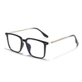 Retro TR-Rahmen quadratische Brille mit klaren Gläsern für Damen und Herren - Ganz Schwarz