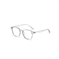 Gafas cuadradas transparentes minimalistas de material TR90 de alta calidad para hombre y mujer - Gris Transparente