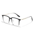 Stilvolle quadratische Retro-TR-Brille für Damen und Herren, klare Gläser, schwarz - Farbverlauf Schwarz