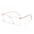 Oversized Retro-Brille mit transparentem rosa TR-Rahmen und einem stilvollen Design - Farbverlauf Rosa