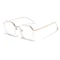 Retro TR90 metal frame geometric square glasses for women and men anti-blue light - Clear