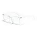 Stylische transparente Brille mit quadratischem Rahmen für Damen, schickes Modeaccessoire. - Klarweiß
