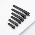 Set of matte black metal alligator hair clips in six different sizes for DIY hair crafts - 2cm (6mm Width) / Black