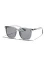 Occhiali da sole quadrati in stile Y2K futuristico con montatura traslucida grigio-blu - Montatura Trasparente Lenti Grigie