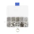 Gedetailleerd overzicht van zilveren sieraden maken benodigdheden in een opbergdoos - Kit nr. 2 (Zilveren Benodigdheden Set)