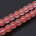 Translucent pink round beads for handmade DIY jewelry making and craft supplies - 10MM (Approx. 39CM/Strand, 39 Beads) / Watermelon red