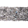 Natural Labradorite irregular chip loose beads with straight holes for DIY jewelry design - Approx. 40-45 Pieces/Strand / Flash Stone (Labradorite)