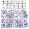 24-grid acrylic alphabet bead kit with inventory chart for DIY bracelet making - Style 01 / 1 Box Set Approx 960pcs