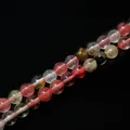 6mm watermelon pink white round beads for DIY jewelry making 39cm strand - 6MM (Approx. 39CM/Strand, 63 Beads) / Pink White