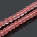 High-quality translucent pink round loose beads for DIY jewelry making and crafts projects - 6MM (Approx. 39CM/Strand, 98 Beads) / Watermelon red