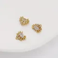 Eleganti ciondoli a granchio in rame placcato oro 14K con zirconi per creare gioielli DIY - Stile Granchio / 11x10mm (1 Pezzo)