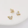 Ciondoli creature marine placcati oro 14K con zirconi per la creazione di gioielli fai-da-te - Motivo Balena / 11x9mm (1 Pezzo/Confezione)