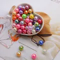 Colorful AB iridescent round ABS imitation pearl beads for handmade DIY jewelry making - 6mm (Approx 100pcs/Pack) / Multicolor