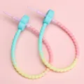 21cm siliconen kralen sleutelhanger met kleurverloop voor DIY-sieradenaccessoires - Blauw Hoofd / Set van 2