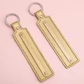 Elegant gold metallic leather keychain with sturdy metal ring for DIY personalization - 15cm 1 Piece/Pack / Gold