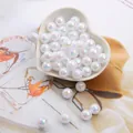 White AB color ABS imitation pearl beads in a heart bowl for DIY jewelry making crafts - 6mm (Approx 100pcs/Pack) / White
